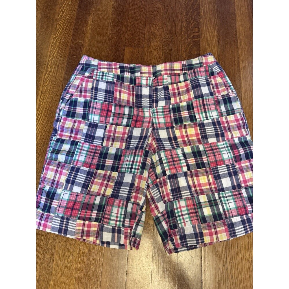 Brooks Brothers 346 Patchwork Madras Shorts Women's Size 10 Lined Plaid Preppy